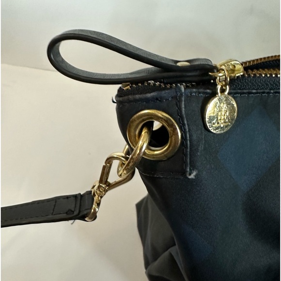 👜 Lands' End Navy Blue/Black Diamond Canvas Tote Shoulder Bag 🌟 - Picture 4 of 16